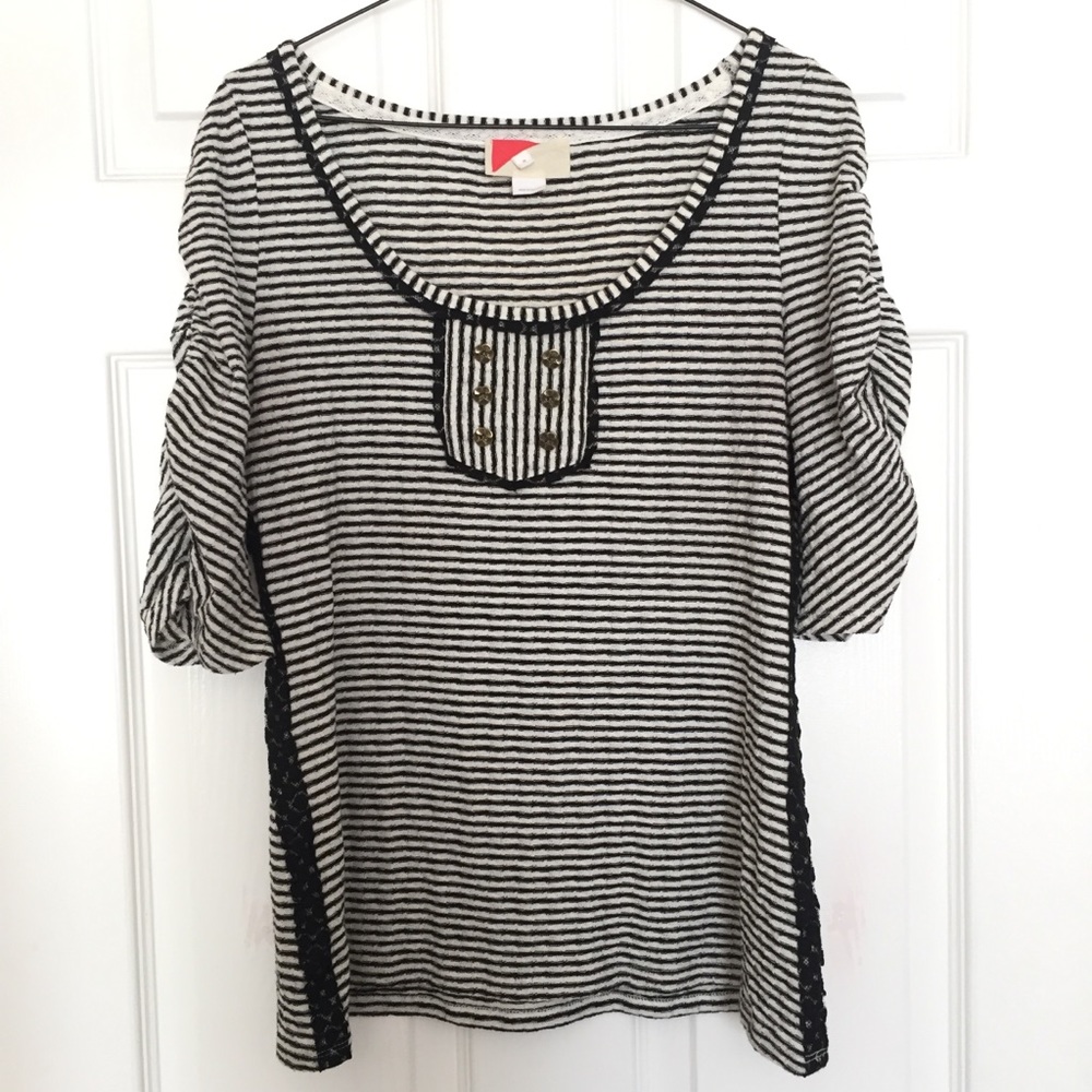 Anthropologie Paper Locket Stripewave Tee